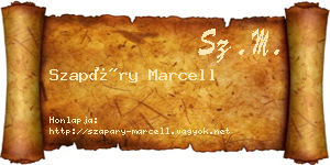 Szapáry Marcell névjegykártya